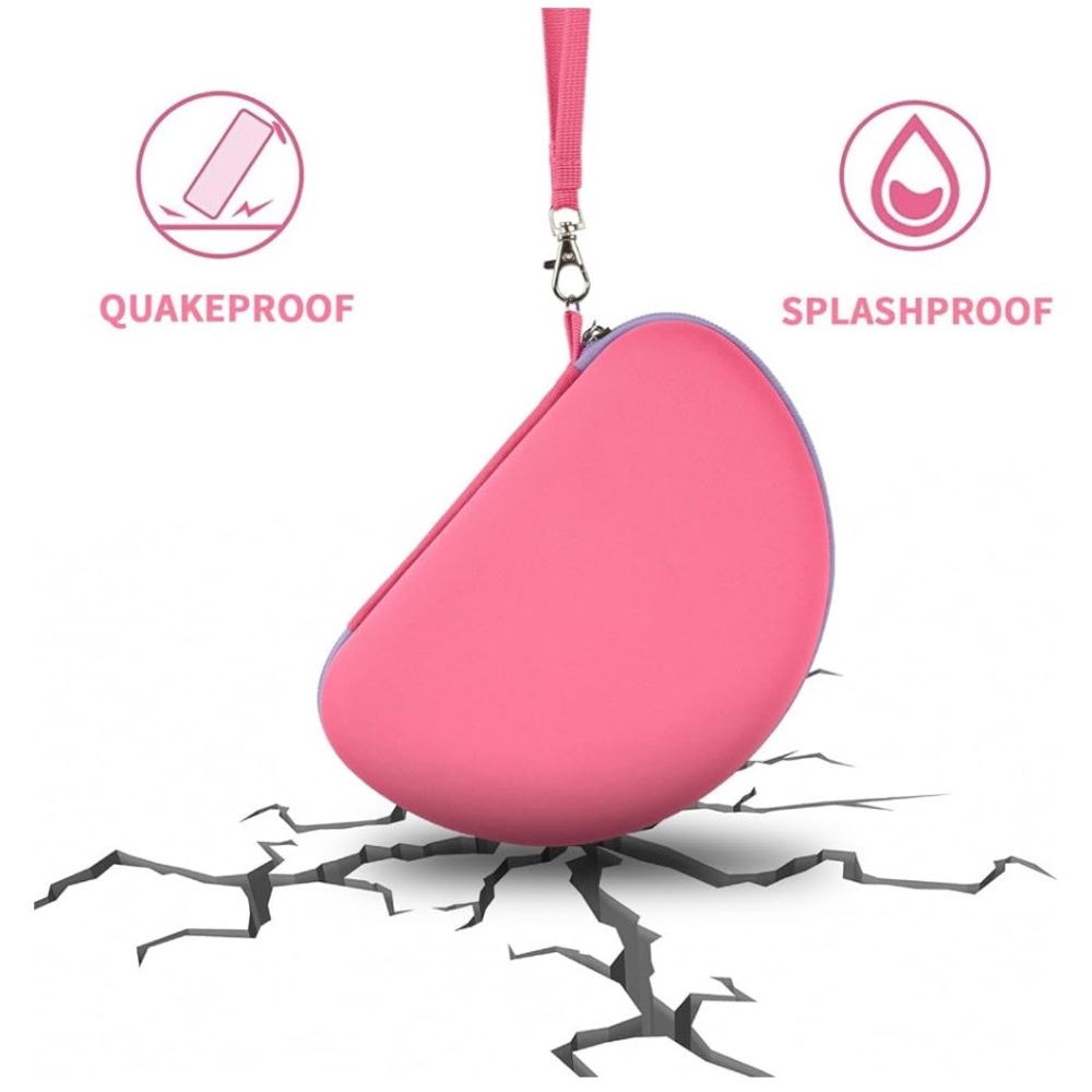 4/$20 Pink Quakeproof and Splashproof Kids Headphone Case With Handheld Strap